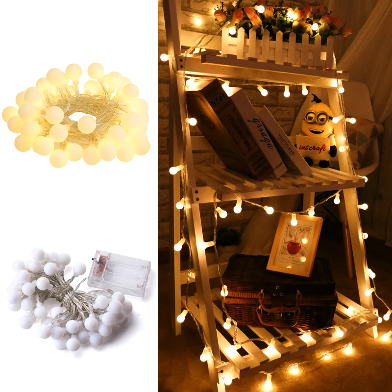 

6m LED Globe Battery String Lights 2 Lighting Modes Twinkle Waterproof Strip Fairy Lights for Holiday Party Kids Room Decoration