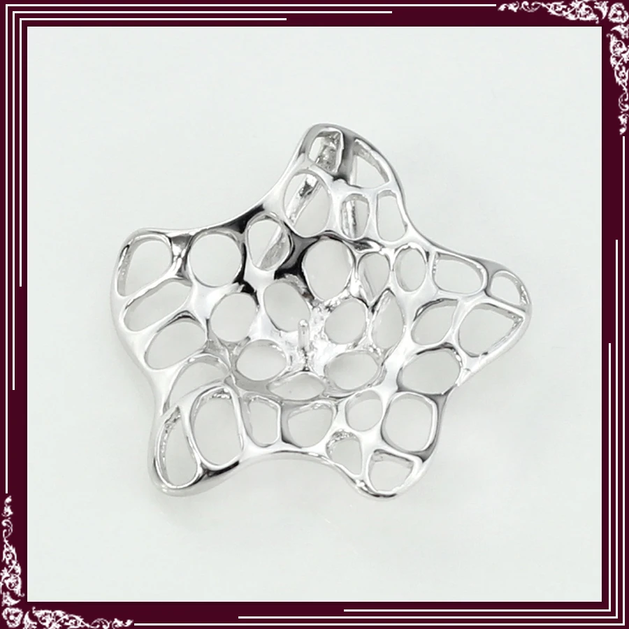 

FREE SHIPPING, Hollowed Starfish Shape 925 Sterling Silver Jewelry Pendant Accessories 5pcs