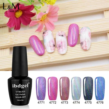 

1 Bottle ibdgel Holographic Gel Polish Special Pigment Mirror Nail Art Chameleon Gel Polish Nail Manicure