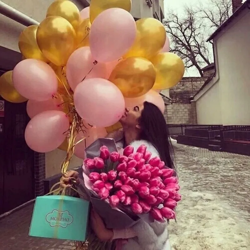 Новый день рождения/свадьба поставка белый розовый воздушные шары Цвета Агата