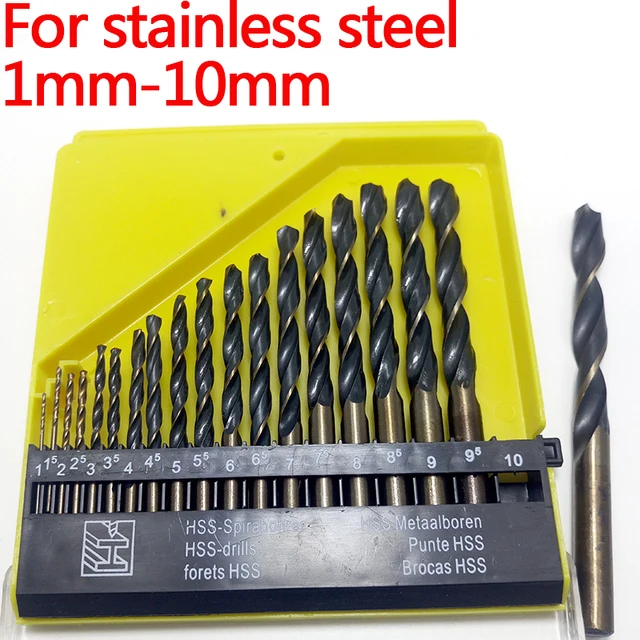 19Pcs From 1mm 10mm Metalworking HSS Twist Metal Drill Bit Set For