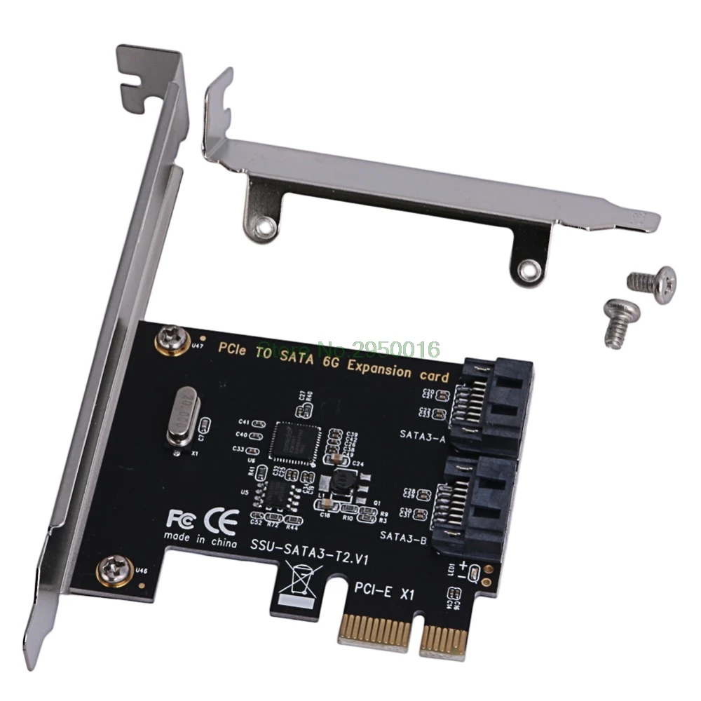 1 компл. PCIe PCI Express SATA3.0 2-Порты и разъёмы разъемы SATA III 6 г контроллер платы расширения адаптер для PCIe 2,0 Высокое качество C26