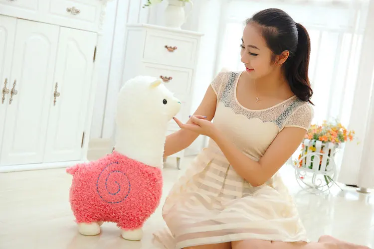 Cute 40cm Cartoon Alpaca Plush Toy Fabric Sheep Stitch Stuffed And Soft Animal Toys Llama Pillow Birthday Gift Toys For Children