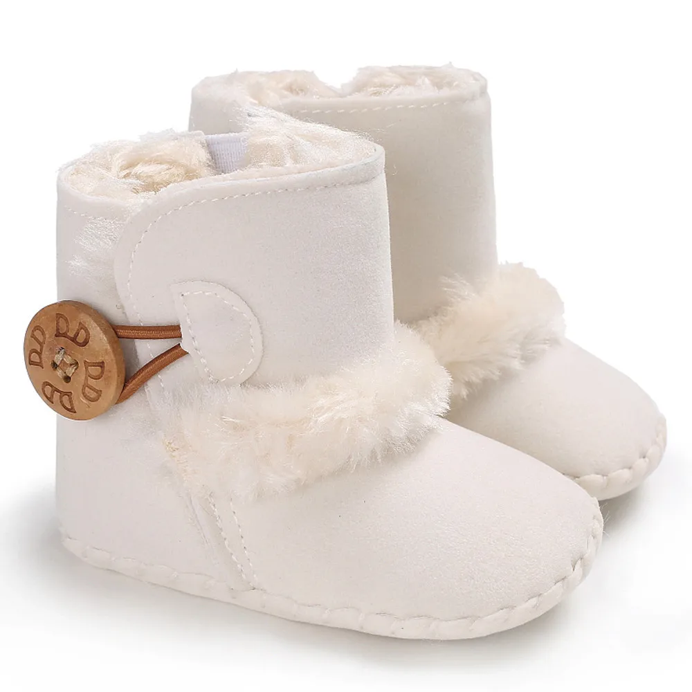 Детская обувь для девочек; хлопковые детские ботинки с мехом; зимние ботинки для новорожденных; нескользящая подошва для малышей 0-18 месяцев; BFOF