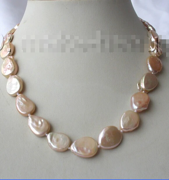 

fast stunning big 17mm baroque lavender freshwater cultured pearl necklace h985 NEW