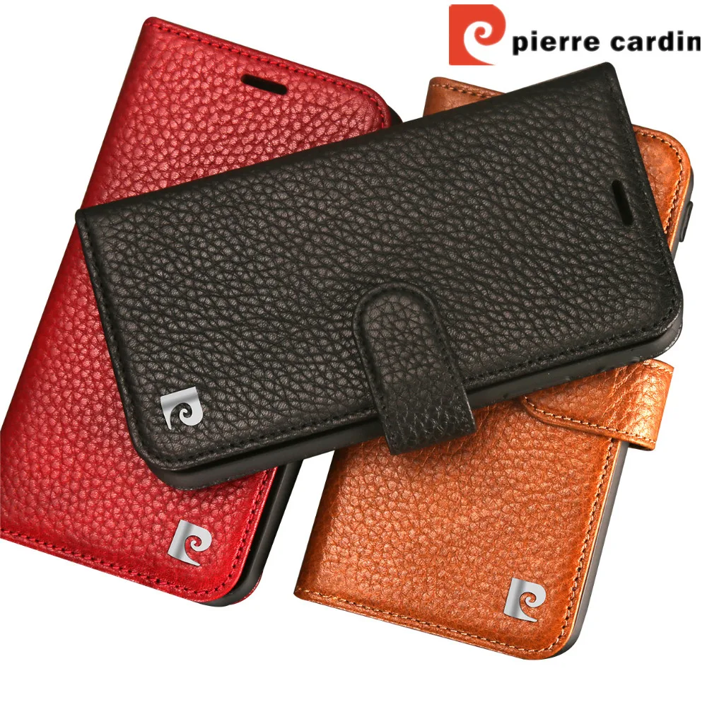 Pierre Cardin чехол из натуральной кожи для Apple iPhone X телефона с откидной крышкой и