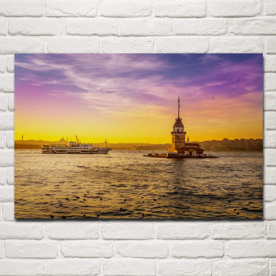 Подсолнухи из Турции моря сарафаны скамейка башня стамбола природа KD185 гостиная