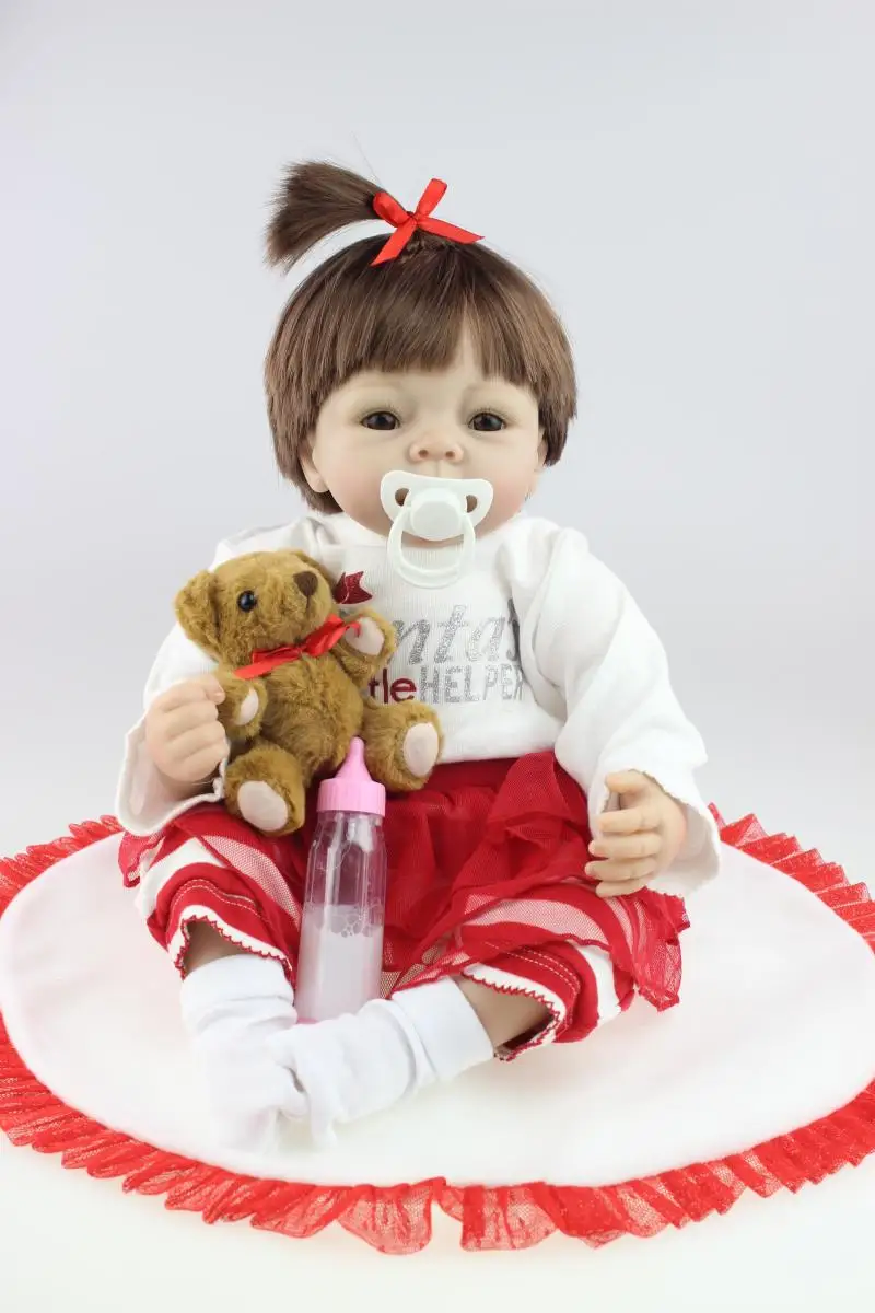 55CM reborn babies lifelike girl silicone reborn dolls play house toys for children bebe realista bonecas