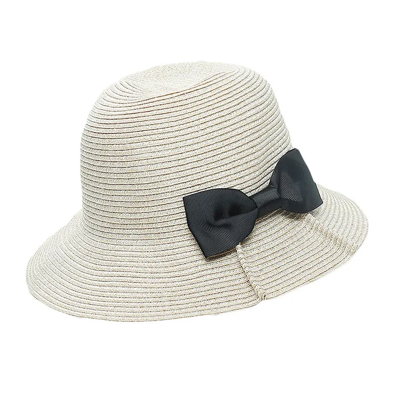 AZUE Женская мода солнцезащитный головной убор легкий солнцезащитный головной убор пляжная дорожная Панама - Цвет: Beige