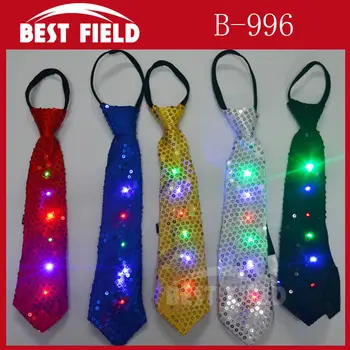 

2pcs Led Neck Tie Mixcolor Flashing Male/Female Fashion Tie Party And Dancing Stage Glowing Tie for party supplies