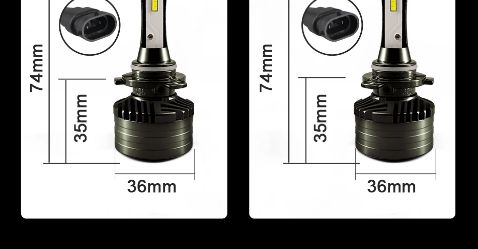 f4_20 LED H4 H7 H11 H1 H3 9005 9006HB4 Car Headlight Bulbs Adjustable Beam 60W 9000LMPair 6000K Auto Light 12v 24v