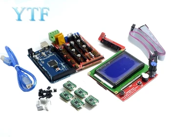 

3D Printer Kit Mega 2560 R3 + 1Pcs RAMPS 1.4 Controller + 5Pcs A4988 Stepper Driver Module / RAMPS 1.4 12864 LCD Control