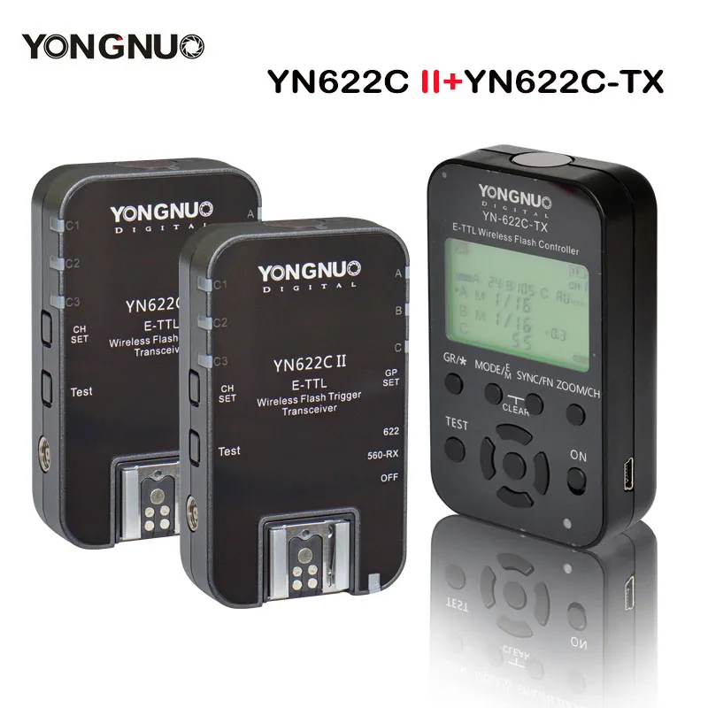 Yongnuo передатчик контроллер YN622C-TX+ 2 шт YN622C E-TLL беспроводной вспышки триггера приемопередатчик для Canon YN685 YN600EX-RT II - Цвет: YN622CII and 622CTX