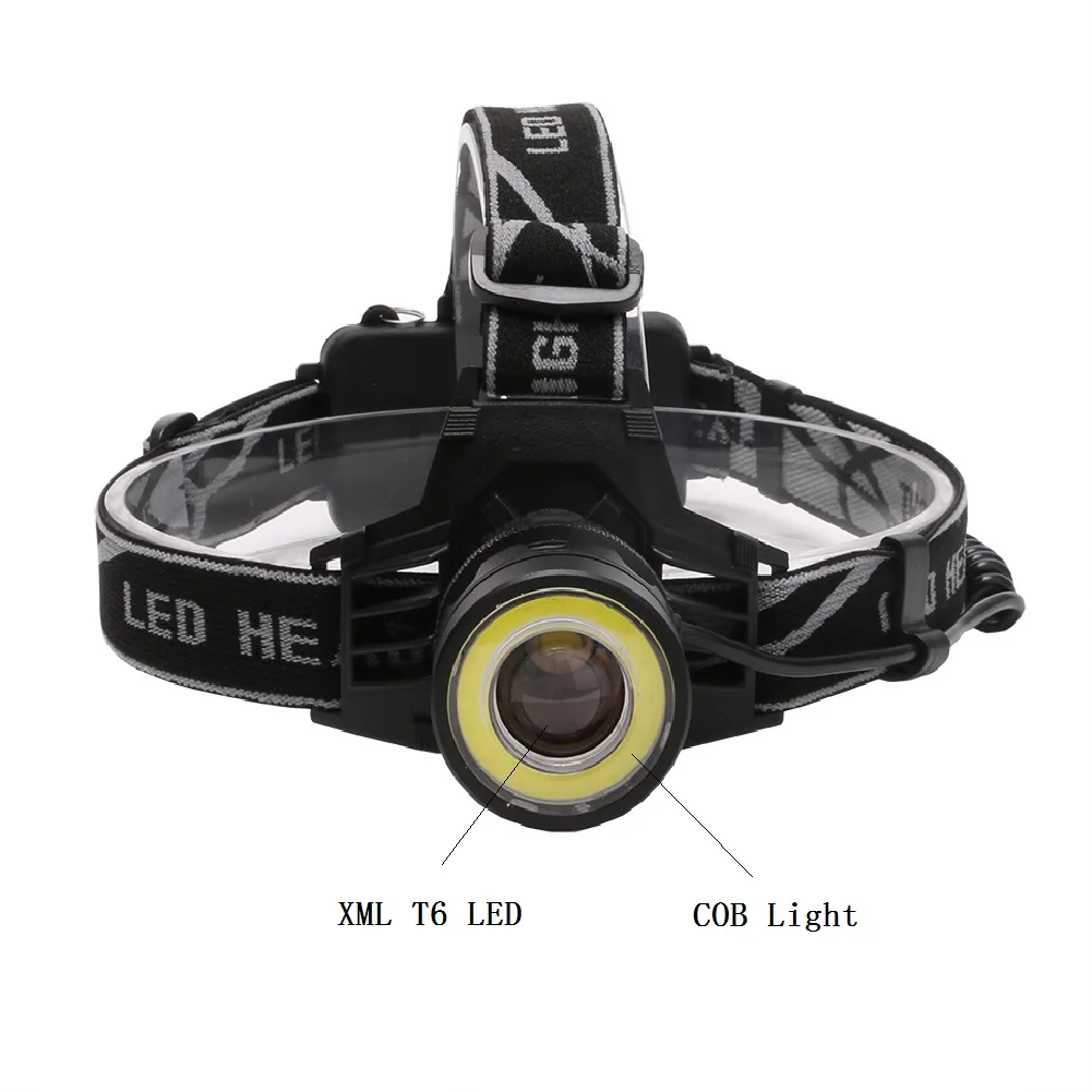 XM-L T6+ COB светодиодный налобный фонарь 10000 люмен 4 режима налобный фонарь 2x18650 перезаряжаемый Головной фонарь Масштабируемые Налобные фонари