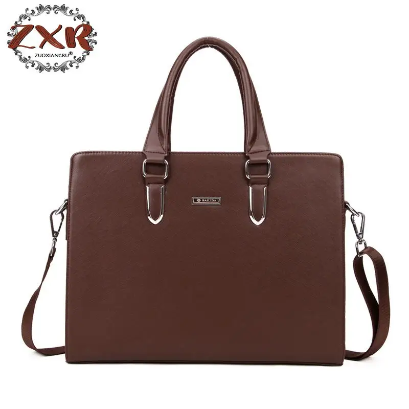 

Men's shoulder bag Men Briefcase Leather Business Bag Casual Tote Bags Retro Travel Computer Laptop Men's Bags Simple
