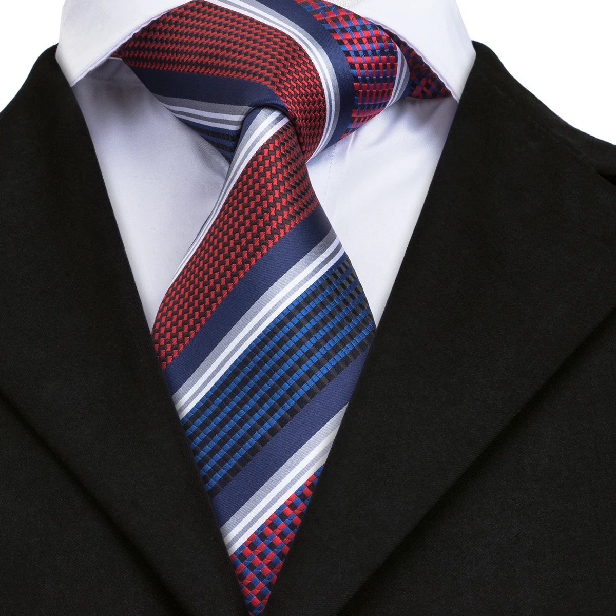 C-1695 Привет-галстук Gravatas связей для Для мужчин полосатый галстук Hanky Cuffinks 100% шелк 8,5 см платок костюм бизнес