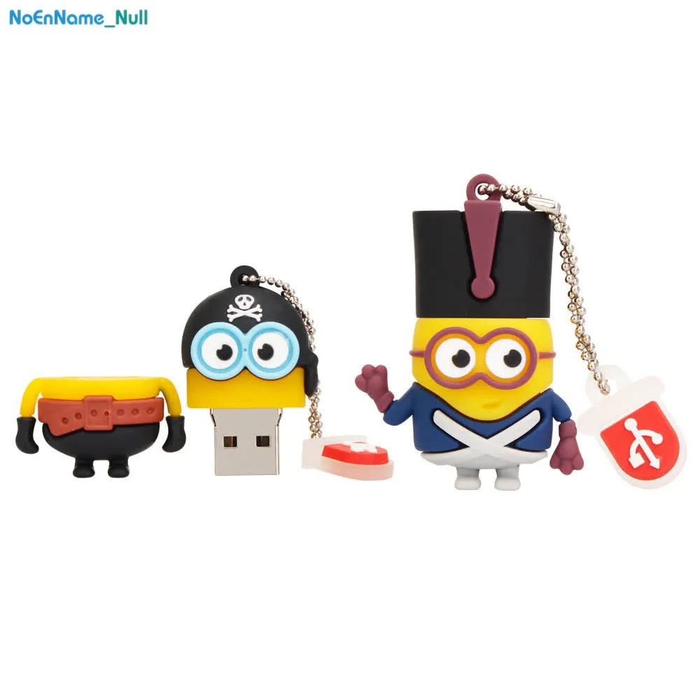 cartoon big eye usb flash drive 128gb 4GB 8GB pendrive 16GB pen drive 32GB 64GB little yellow minions USB 2.0 cute Free Shipping