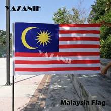 Yazanie 90x150cm malásia bandeira 3ftx5ft pendurado bandeira malaia poliéster bandeira padrão de alta qualidade dupla lateral bandeira nacional