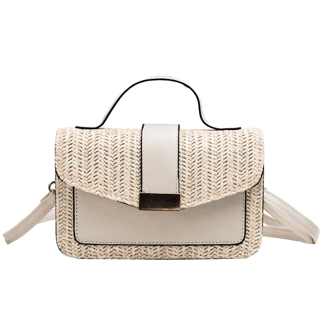 

Women Beach Straw Bucket Bag Burlap Messenger Bag Small Flap bag High Capacity Bag Travel