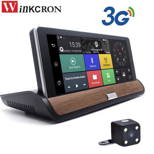 Winkcron 7 Touch 3G Android GPS Navigation Car dvr Camera Rear view camera Dual lens Recorder