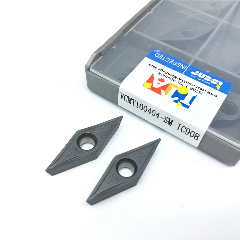 

10pcs VCMT160404 SM IC907/IC908 Carbide Turning Insert Internal Turning Knife Blade CNC Lathe Metal Cutter Tool