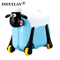 creative Travel locker handbag boy girl baby Toy box luggage suitcase Pull rod box Can sit ride Check box child Christmas gift