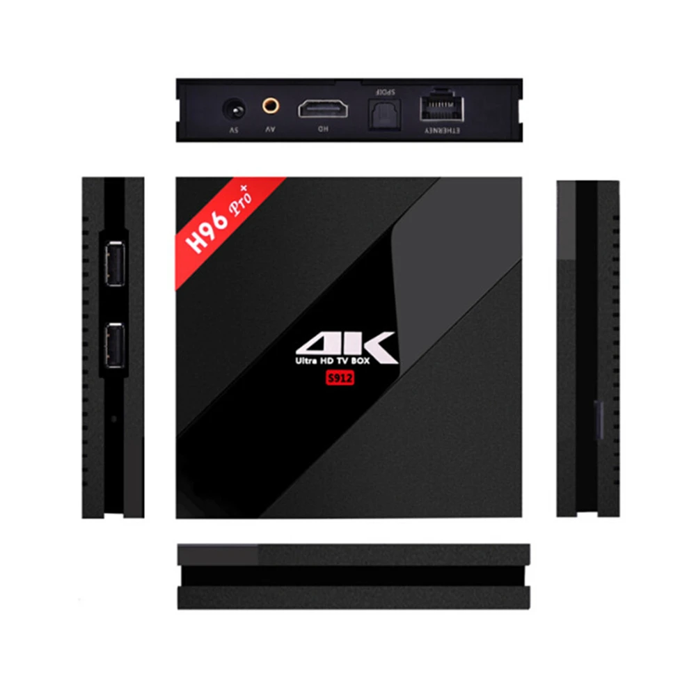 H96 PRO + Plus Smart TV Box Amlogic S912 Octa Mali-T820 Android 2G/16G 3G/32G Android 7.1 2.4G/5.8GHz Wifi IPTV Set Top Box