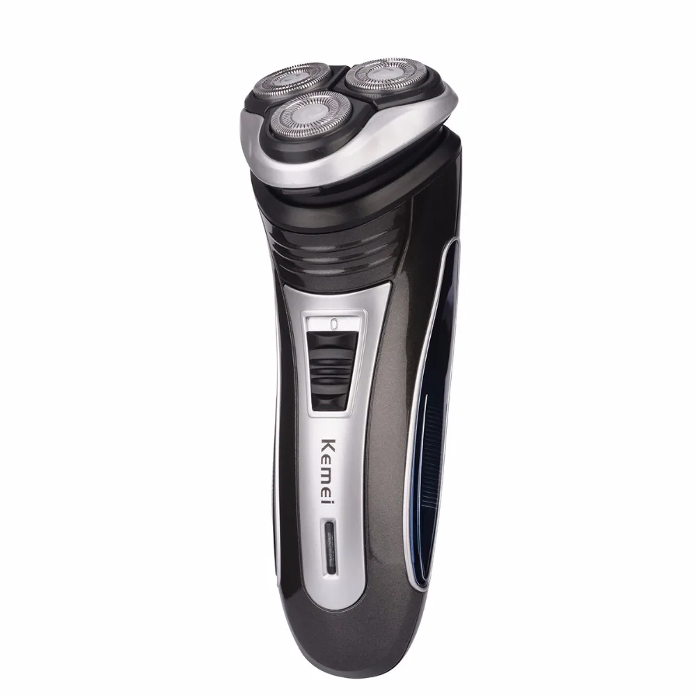 Online Kemei Electric Rambut Clipper Pemangkas Rambut Isi Ulang Alat Cukur Listrik Triple Blade 3D Rambut Mengambang untuk Pria Mencukur Pisau Cukur