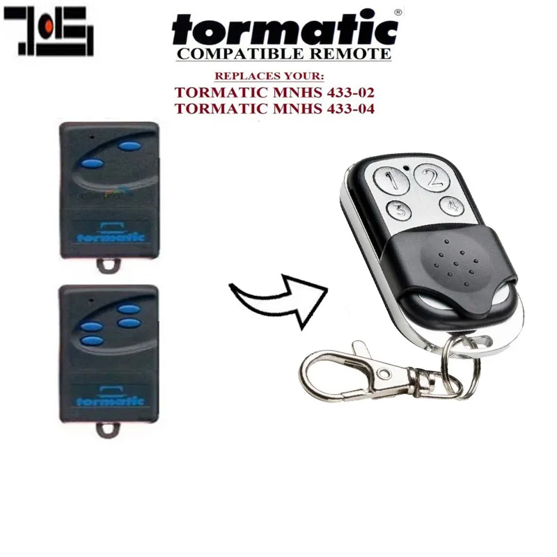 

For TORMATIC MNHS 433-02, TORMATIC MNHS 433-04 compatible remote control replacement Rolling code 433mhz