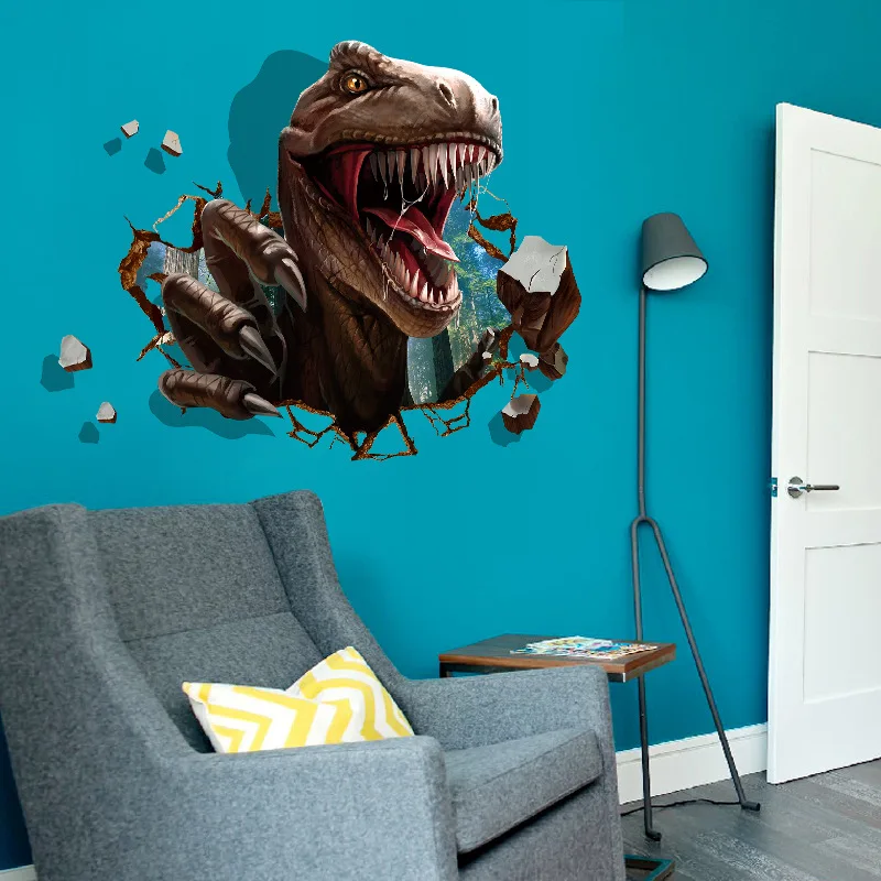 Three-Dimensional Dinosaur Bedroom Wall Sticker Wall Decorations Living Room Decoration 3D Stickers Muraux