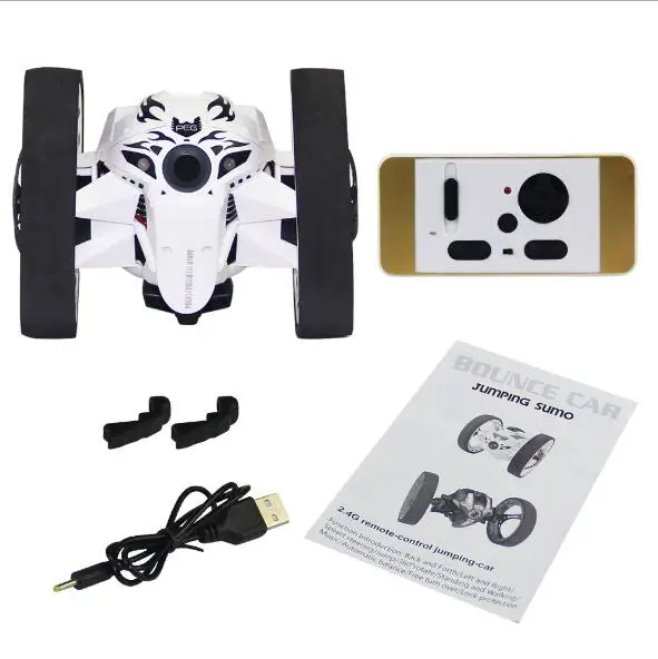 RC Bounce автомобиль Высокая скорость прыжки дистанционное управление игрушки Гибкие колеса вращение Музыка Светодиодный свет трюк автомобиль детская Подарочная игрушка