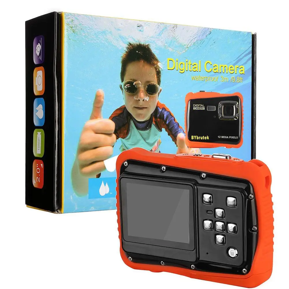 Новое поступление Акция Камера 12Mp 2 дюймов ЖК-дисплей Дисплей HD 720P 30fp цифровой подводный 3 м Водонепроницаемый экшн Камера видеокамера