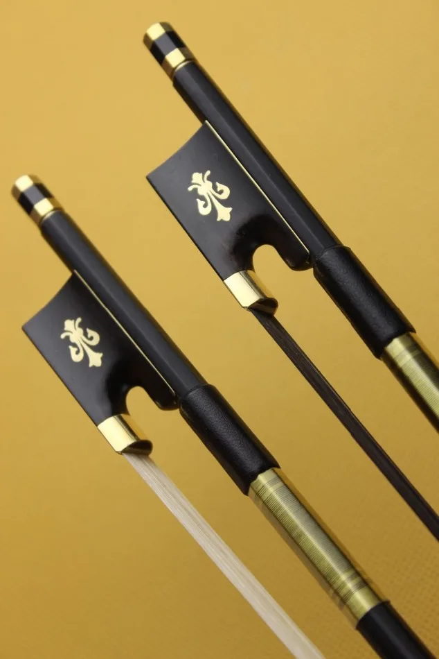 

2pcs high quality new black Carbon fiber violin bow 4/4 full size one white and one black horse hair