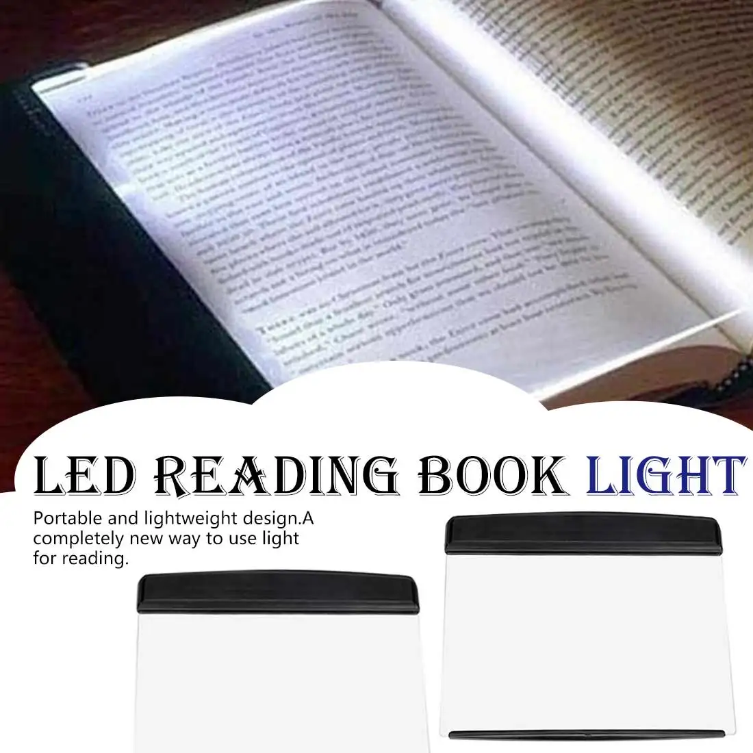 

Reading Light Plate Lamp Creative LED Reading Book Light Eye Protect Battery Night Light for School or Home Reading Light