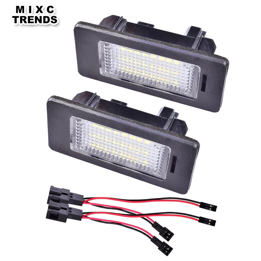 1Pair 24SMD Super White Car LED Number License Plate Lights Lamp For
