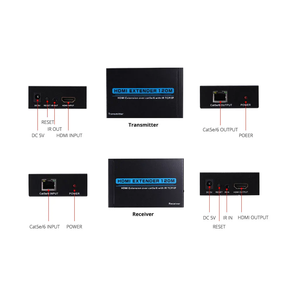 120 м HDMI удлинители HDMI ретранслятор через Cat 6 Cat 7 Ethernet кабели с ИК функцией Rj45 передатчик TX/RX удлинитель