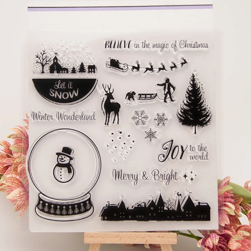 

Christmas Transparent Silicone Clear Rubber Stamp Sheet Cling Scrapbooking DIY