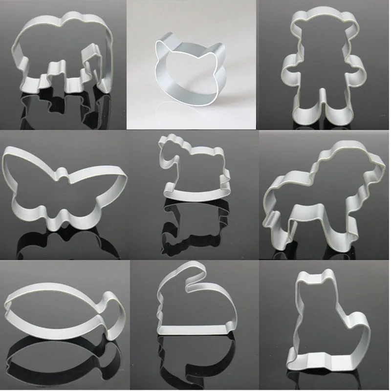 

Cookie Cutters Moulds Aluminum Alloy Cute Animal Candy Shape Biscuit Mold DIY Fondant Pastry Decorating Baking Kitchen Tools