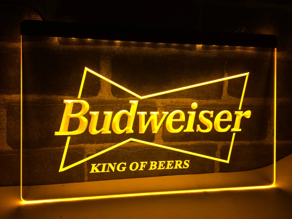 LE009-Budweiser King пивной бар Пивной клуб светодиодный неоновый свет Знак Домашний Декор ремесла