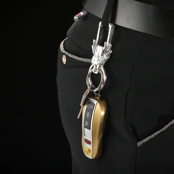 

Chinese Dragon Keychain Business Style Key Holders Luxury Gifts Key Wallet Waist Belt Holder Case