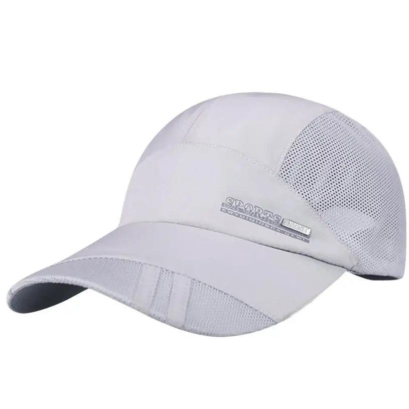 Mesh Hat Быстрый Сухой складная шляпа от солнца открытый солнцезащитный крем Бейсбол Кепки Для мужчин или Для женщин спортивные casquette кости aba рета теннис Шапки hat - Цвет: light gray