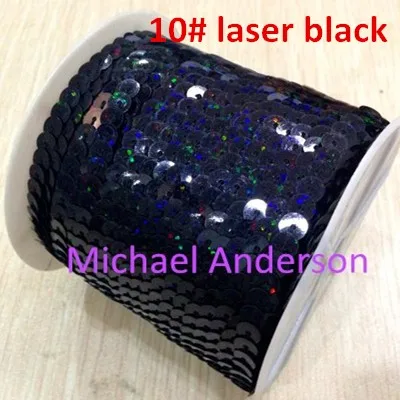100 ярдов/партия 6 мм лазерные блестки для шитья на обшивке плоские круглые Блестки в рулоне для украшения ремесла аксессуары для одежды