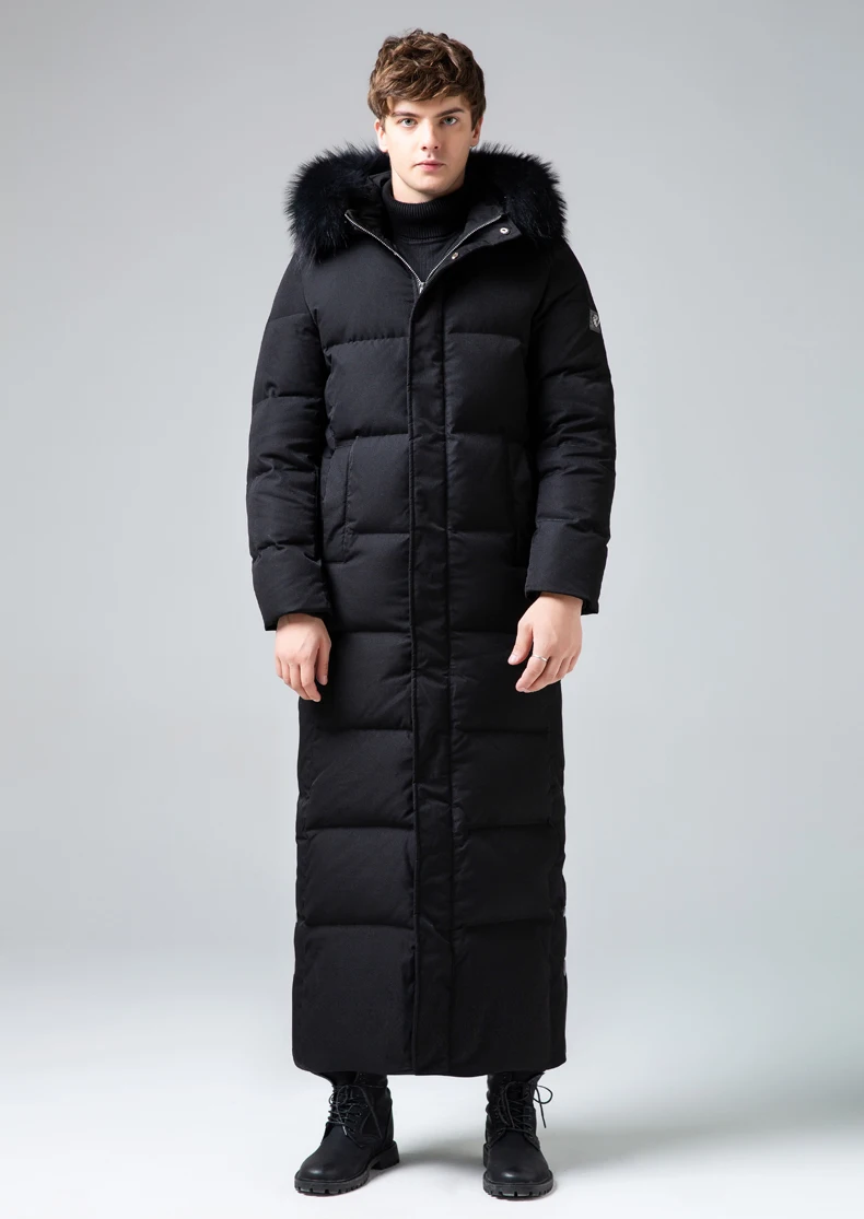 Мужская куртка на гусином пуху, зимнее пуховое пальто, мужские парки с защитой от холода, утепленные мужские зимние пальто, верхняя одежда