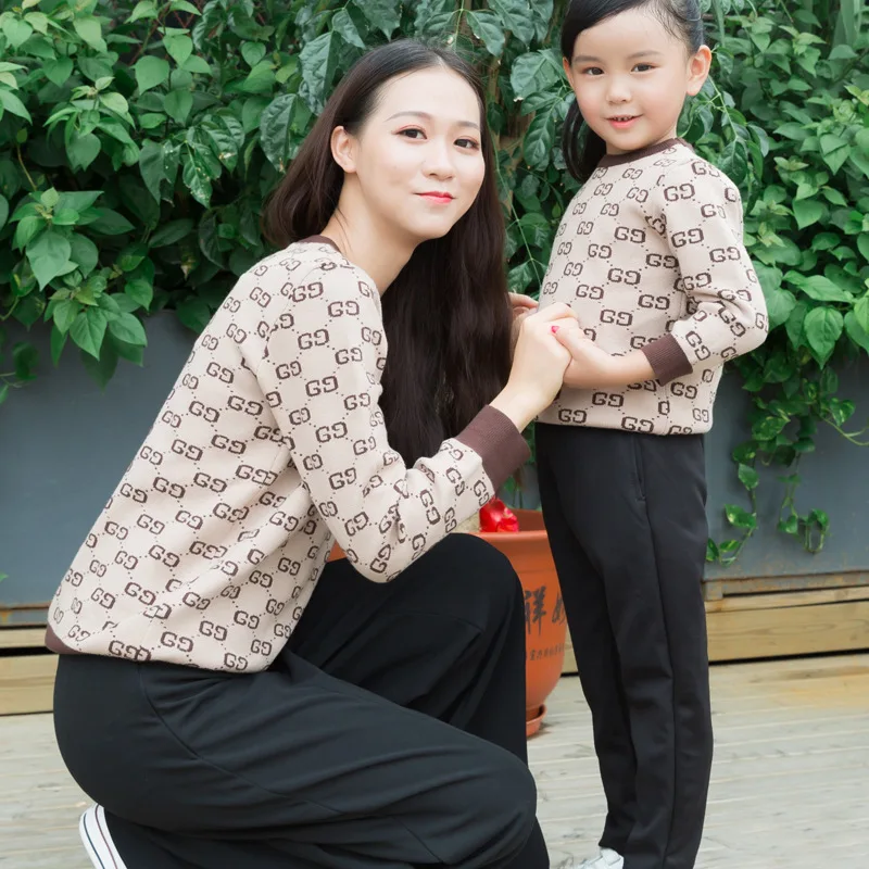 

mother and daughter sweater mommy and me clothes family matching outfits look mom mum son sweaters women baby dresses clothing