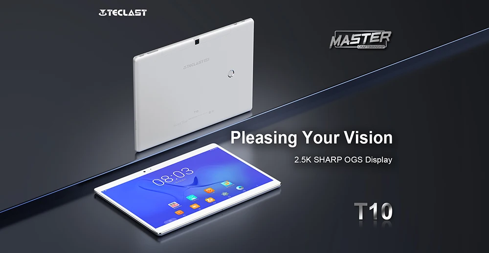 Teclast Master T10 Android 7,0 10," планшетный ПК MT8176 Hexa Core 4 Гб ОЗУ 64 Гб ПЗУ 8,0 МП+ 13,0 МП HDMI 2560*1600 отпечаток пальца ips