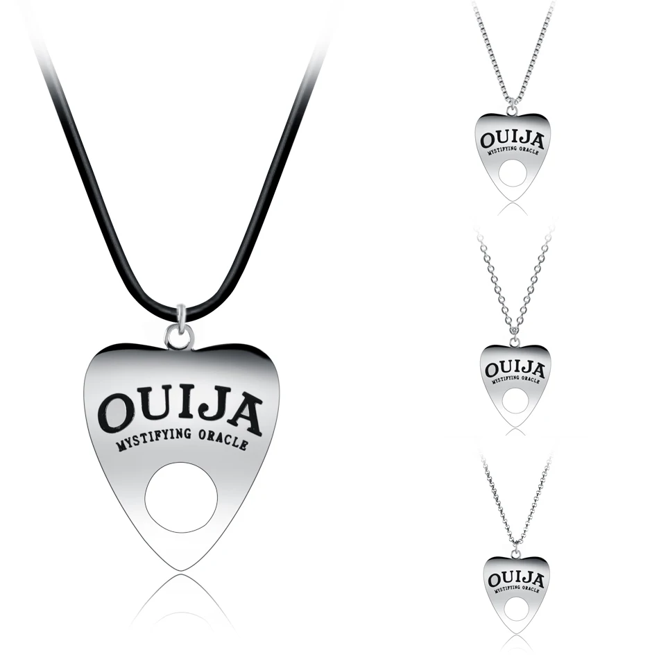 

NEW Fashion 1PC 316l Surgical Steel Hollow Heart Shape Silver Ouija Board Planchette Necklace Pendant For Unisex Jewelry