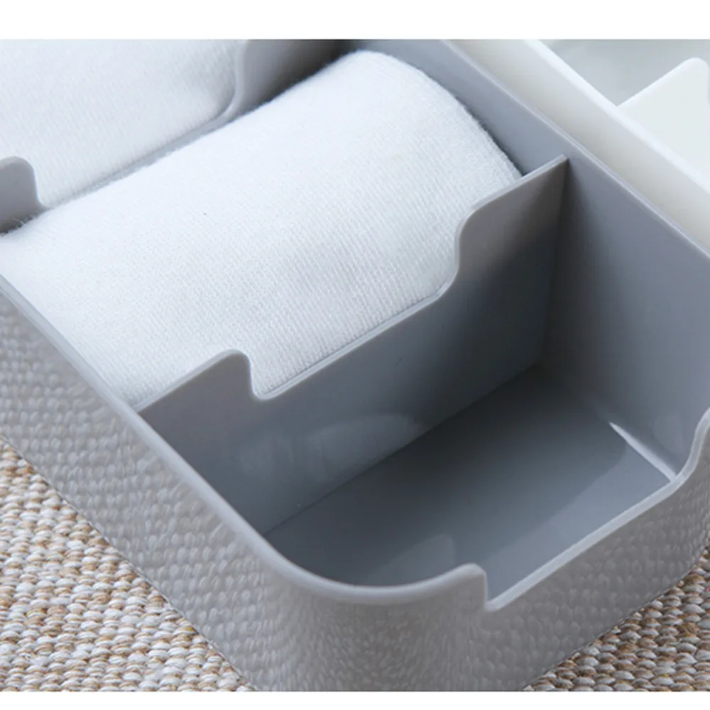 5 ячеек пластиковый кухонный Органайзер хранилище коробка косметический Органайзер для хранения макияжа для галстука бюстгальтер, носки, нижнее белье ящик