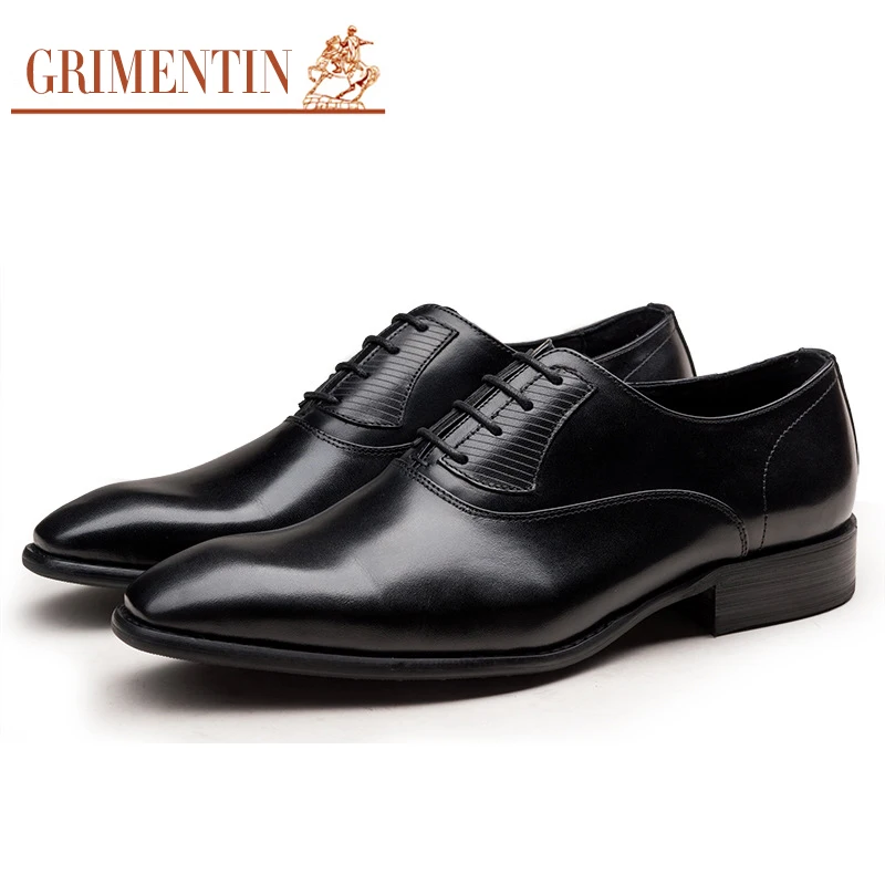 Italy Genuíno Dos Grimentin brown Designer Casamento Sapatos Masculinos Homens Se Couro Qualidade Black Vestem De Alta qwdvdI4