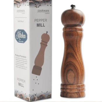 

2Pcs/lot Wooden Salt Pepper Grinder Spice Mills Hand Movement Manual Oak Wood Pepper Mill Kitchen Grinder Tools Ceramic Core