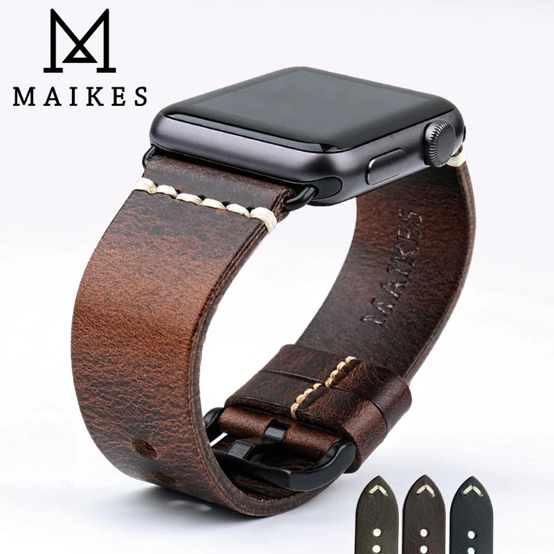 애플 워치 밴드용 탑 가죽 스트랩, iWatch 팔찌 시계 밴드, 시리즈 9, 8, 7, 6, SE, 5, 4, 45mm, 41mm, 44mm, 40mm